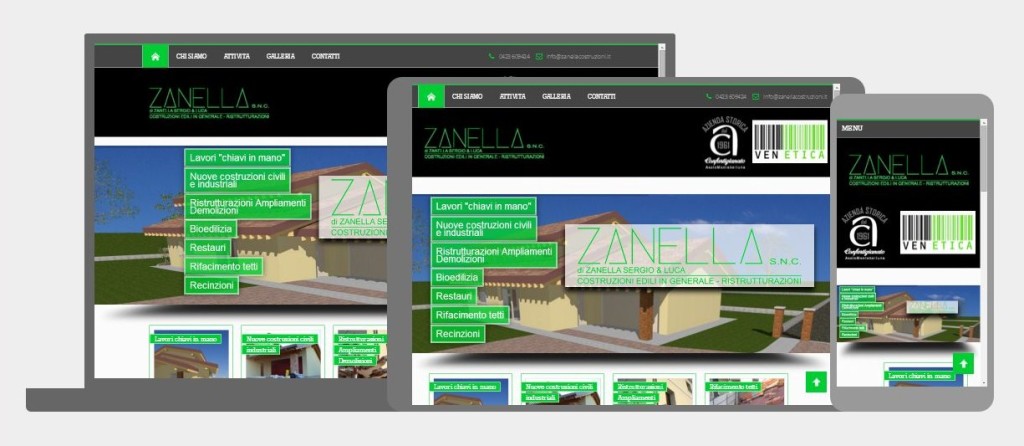 Progettazione e realizzazione nuovo sito web Zanella Costruzioni, ottimizzato per i dispositivi mobili e per i motori di ricerca