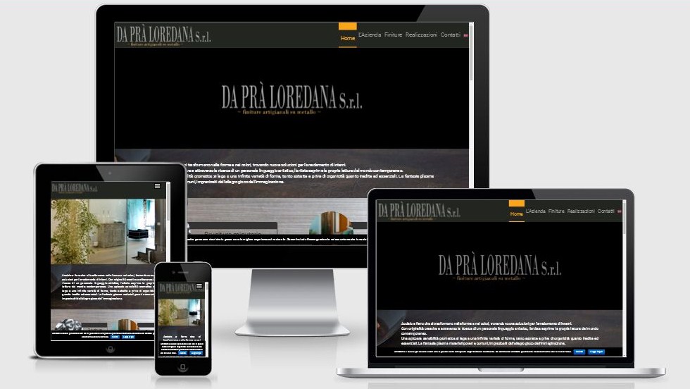 Progettazione e realizzazione restyling sito web Da Prà Loredana Arte e Metallo, ottimizzato per i dispositivi mobili e per i motori di ricerca