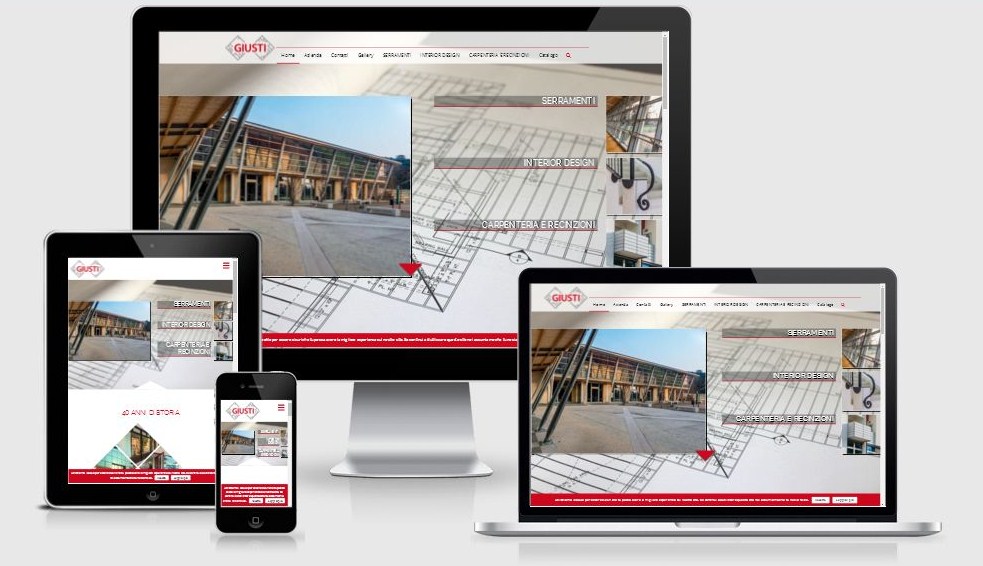 Progettazione e realizzazione restyling sito web Giusti Costruzioni Metalliche, ottimizzato per i dispositivi mobili e per i motori di ricerca