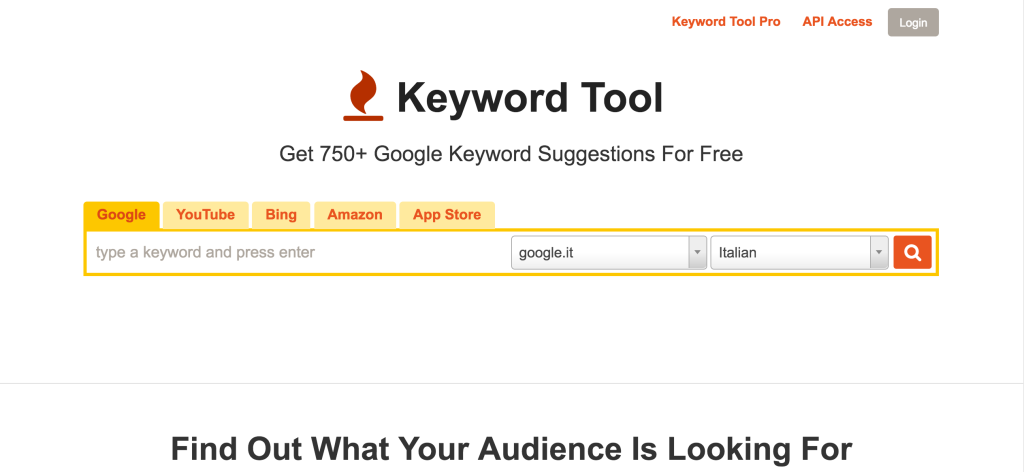 Keyword Tool - Strumento per le keyword