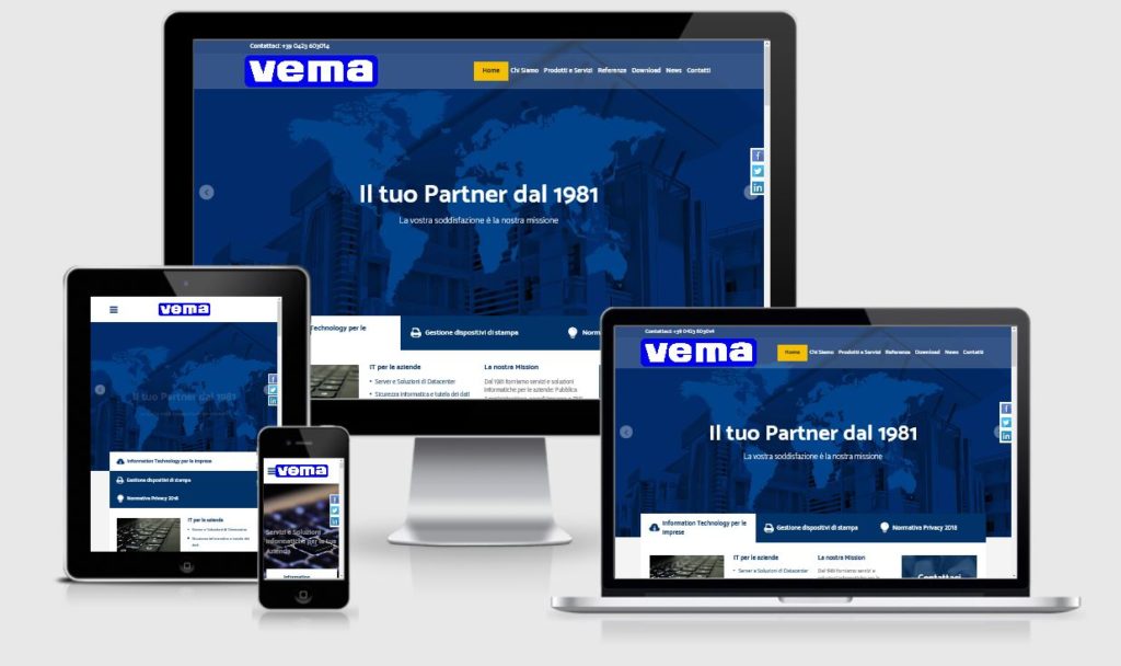 Realizzazione nuovo sito internet per Vema Srl Montebelluna