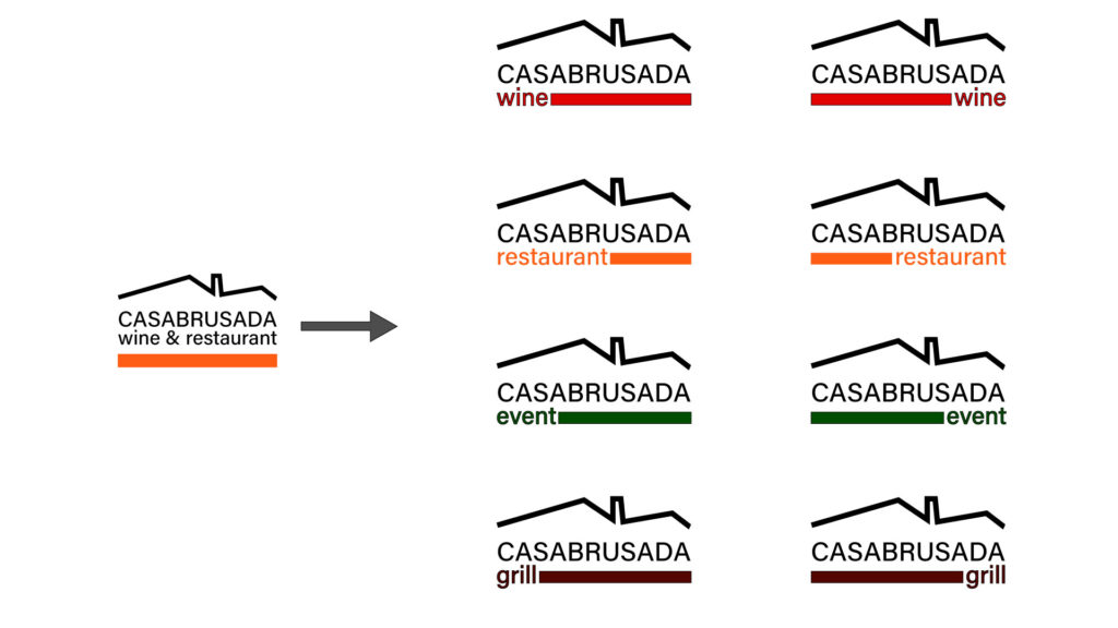 4 varianti logo Casa Brusada